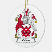 Vickers Family Crest Keramisch Ornament (Links)