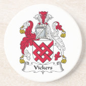 Vickers Family Crest Zandsteen Onderzetter (Voorkant)