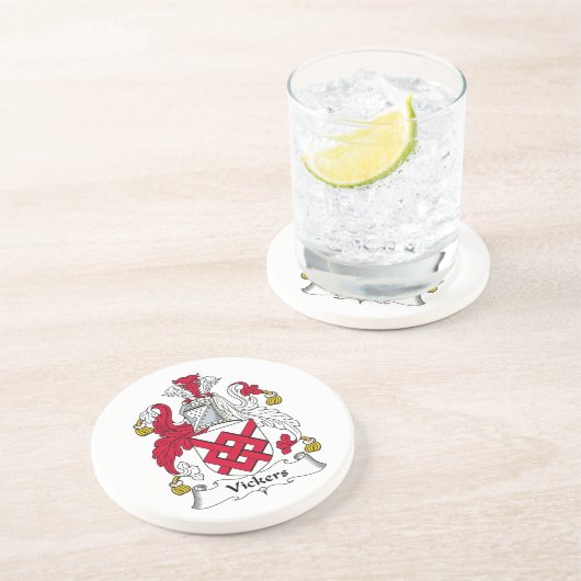 Vickers Family Crest Zandsteen Onderzetter (Zijkant)