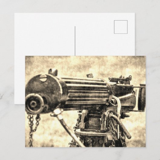 Vickers Pistool Vintage Briefkaart (Voorkant / Achterkant)