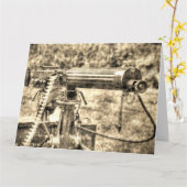 Vickers Pistool Vintage Kaart (Gele Bloem)