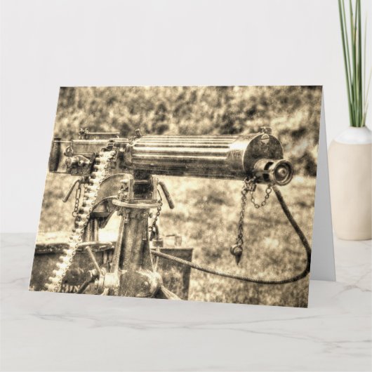Vickers Pistool Vintage Kaart (Voorkant)