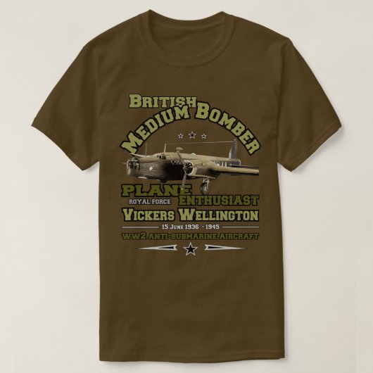 Vickers Wellinton Britse middelgrote bommenwerper T-shirt (Design voorkant)