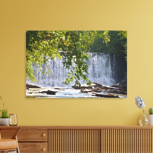 Vickery Creek Herfsten, Roswell, Georgia Canvas Afdruk (Insitu (Woonkamer))
