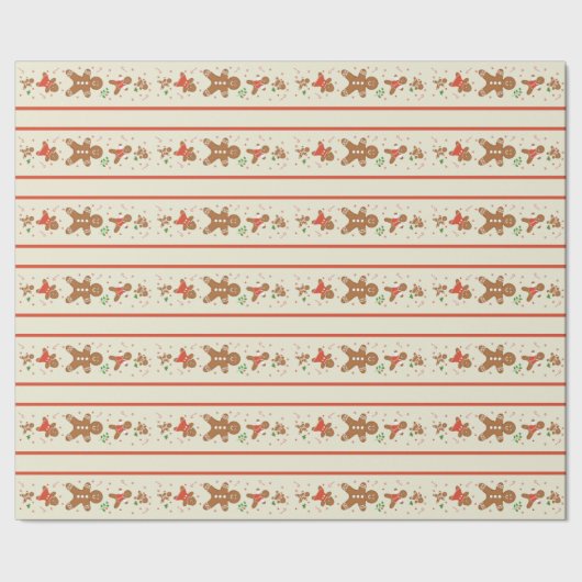 Vickie’s Gingerbread Parade-Cream Cadeaupapier (Zoom)