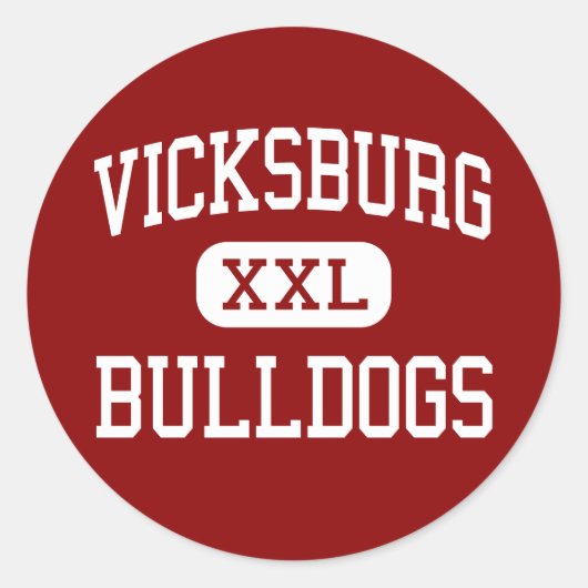 Vicksburg - Bulldogs - Hoog - Vicksburg Michigan Ronde Sticker (Voorkant)