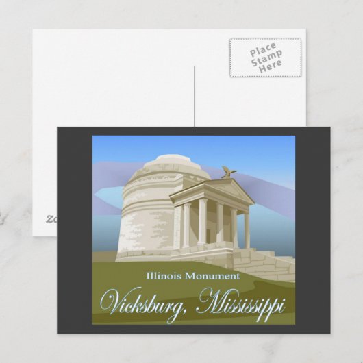 Vicksburg, het Briefkaart van lidstaten (Voorkant / Achterkant)