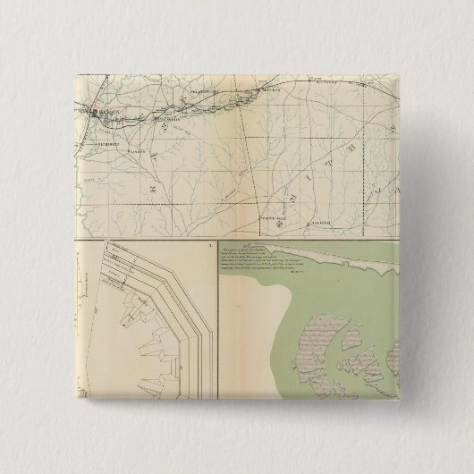 Vicksburg Meridian, Miss Vierkante Button 5,1 Cm (Voorkant)