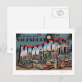 Vicksburg, Mississippi - Grote letterscènes Briefkaart (Voorkant / Achterkant)