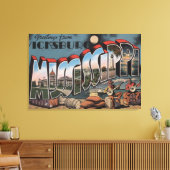 Vicksburg, Mississippi - Grote letterscènes Canvas Afdruk (Insitu (Woonkamer))