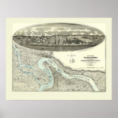 Vicksburg, MS Panoramic Map - 1863 Poster (Voorkant)