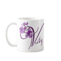  Vicky naam  paarse floral girly