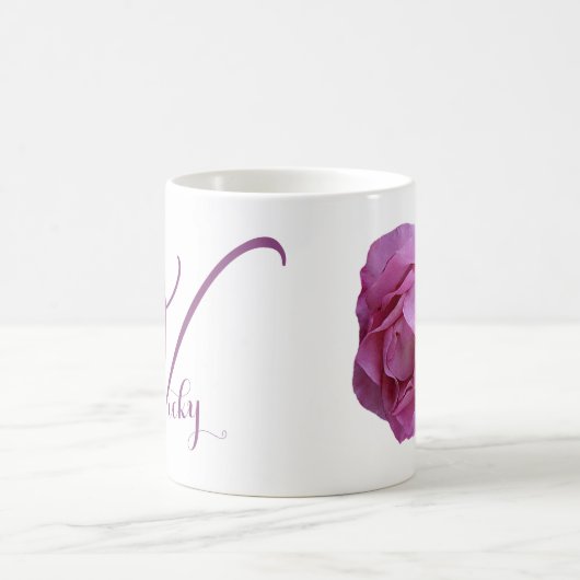  Vicky naam  roze roos bloemen Koffiemok (Center)