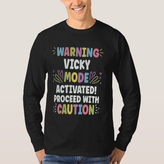 VICKY Personalized Name Funny Cute Custom VICKY Na T-shirt (Voorkant)