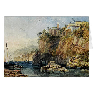 Vico, baai van Napels - Waterverf Kaart schilderen