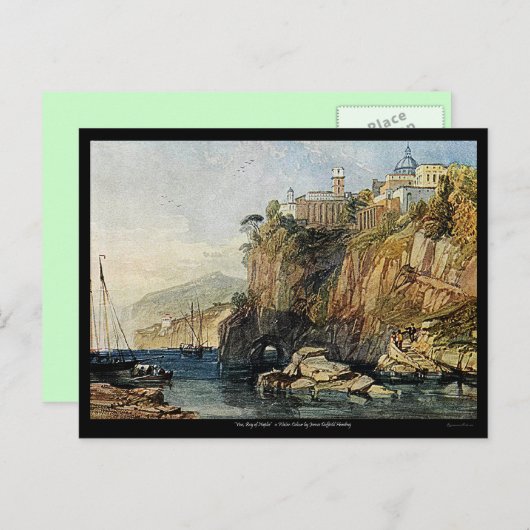 Vico, de baai van Napels Waterverf schilderend Bri Briefkaart (Voorkant / Achterkant)