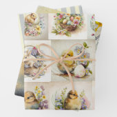 Vicotrian Easter Bunny & Chick Inpakpapier Vel (In situ)