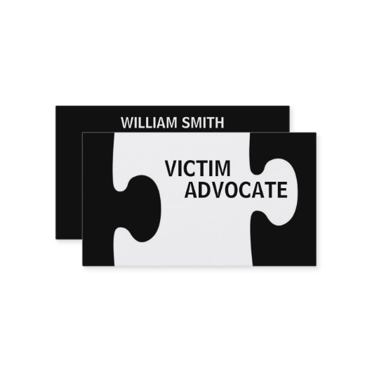 Victim Advocate Puzzle Piece Visitekaartje (Voorkant / Achterkant in situ)