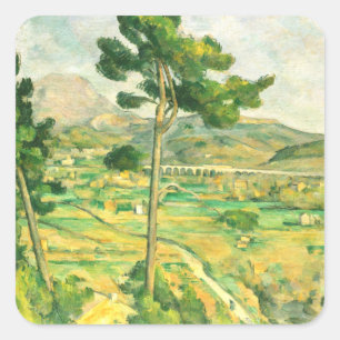 Victoire en Viaduct Paul Cezanne Vierkante Sticker