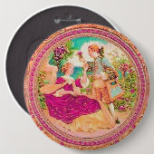 Victooriaanse koloniale Franse bloemengeur label Ronde Button 6,0 Cm (Voorkant /achterkant)