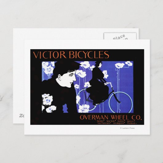 Victor Bicycles Overman Wheel Promo Poster Briefkaart (Voorkant / Achterkant)
