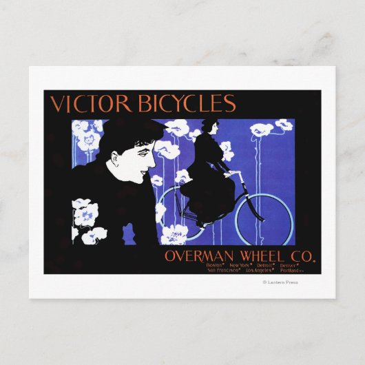 Victor Bicycles Overman Wheel Promo Poster Briefkaart (Voorkant)