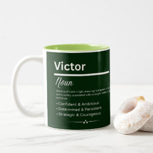 Victor Gepersonaliseerde Naam Tweekleurige Koffiemok
