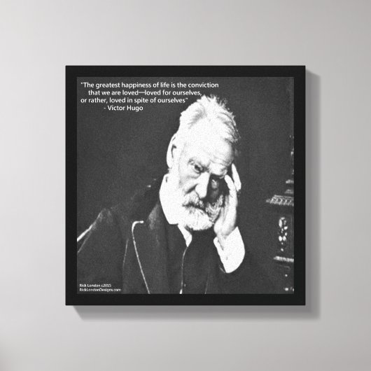 Victor Hugo & Happiness Quote Canvas Print (Voorkant)