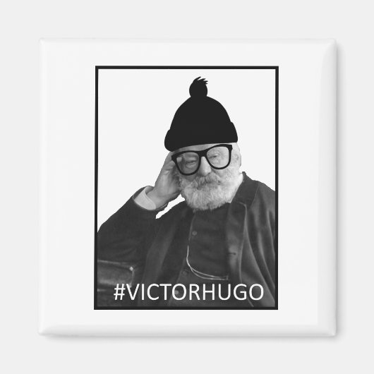 Victor Hugo Hipster Magnet (Voorkant)