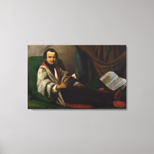 Victor Hugo op zijn divan, c.1830-40 Canvas Afdruk