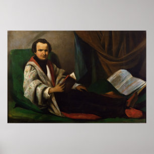 Victor Hugo op zijn divan, c.1830-40 Poster