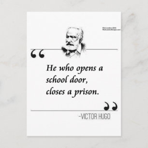 Victor Hugo Open School Door Citaat Briefkaart