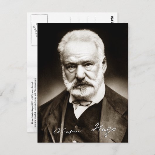 Victor Marie Hugo - Portrait Briefkaart (Voorkant / Achterkant)