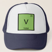Victor Name Chemistry Element Periodic Table Trucker Pet (Voorkant)