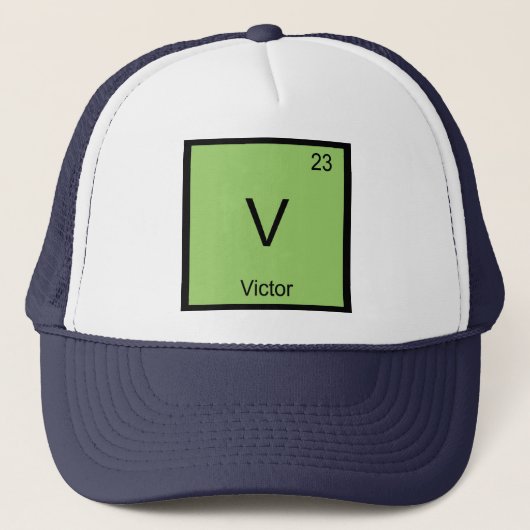 Victor Name Chemistry Element Periodic Table Trucker Pet (Voorkant)