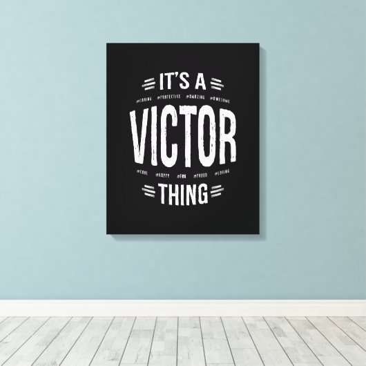Victor Persoonlijke naam Birthday Gift Canvas Afdruk (Insitu (Houten vloer))