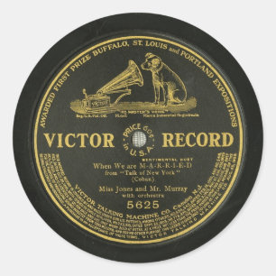 VICTOR RECORD fonograaf record Ronde Sticker