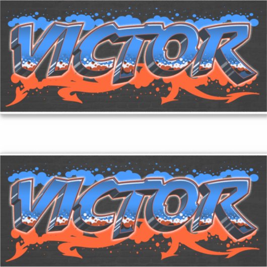 Victor Vorname Name Graffiti Aufkleber Sticker (Voorkant)