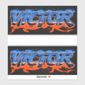 Victor Vorname Name Graffiti Aufkleber Sticker (Vel)