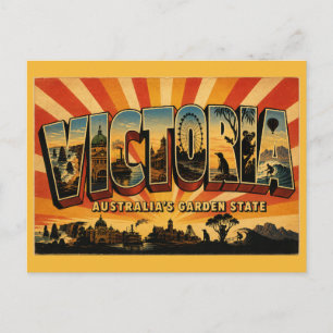 Victoria Australië Garden State Vintage Kunst Briefkaart