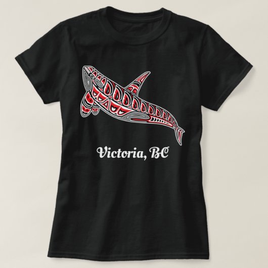 Victoria, BC Canada, inheemse Orca Killer Whal T-shirt (Design voorkant)