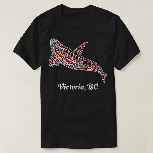 Victoria, BC Canada, inheemse Orca Killer Whal T-shirt (Design voorkant)