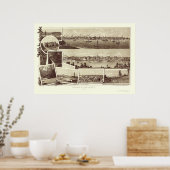 Victoria, BC, Canada Panorama - 1884 Poster (Keuken)