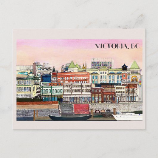 Victoria BC Metropolitan Travel Briefkaart (Voorkant)