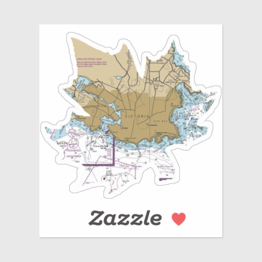 Victoria BC Nautical Chart Sticker (Vel)