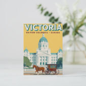 Victoria BC Parlement Retro Briefkaart (Staand voorkant)