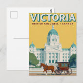 Victoria BC Parlement Retro Briefkaart (Voorkant / Achterkant)