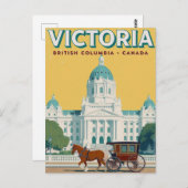 Victoria BC Parliament Retro Briefkaart (Voorkant / Achterkant)