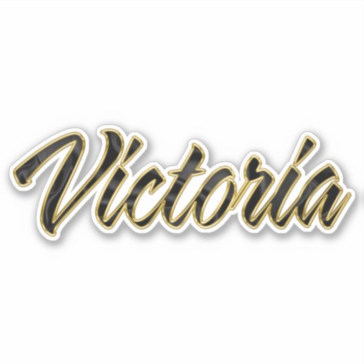 Victoria black gold Lettering Aufkleber Sticker (Voorkant)