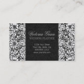 Victoria Black Gray Damask Chic Visitekaartje (Achterkant)